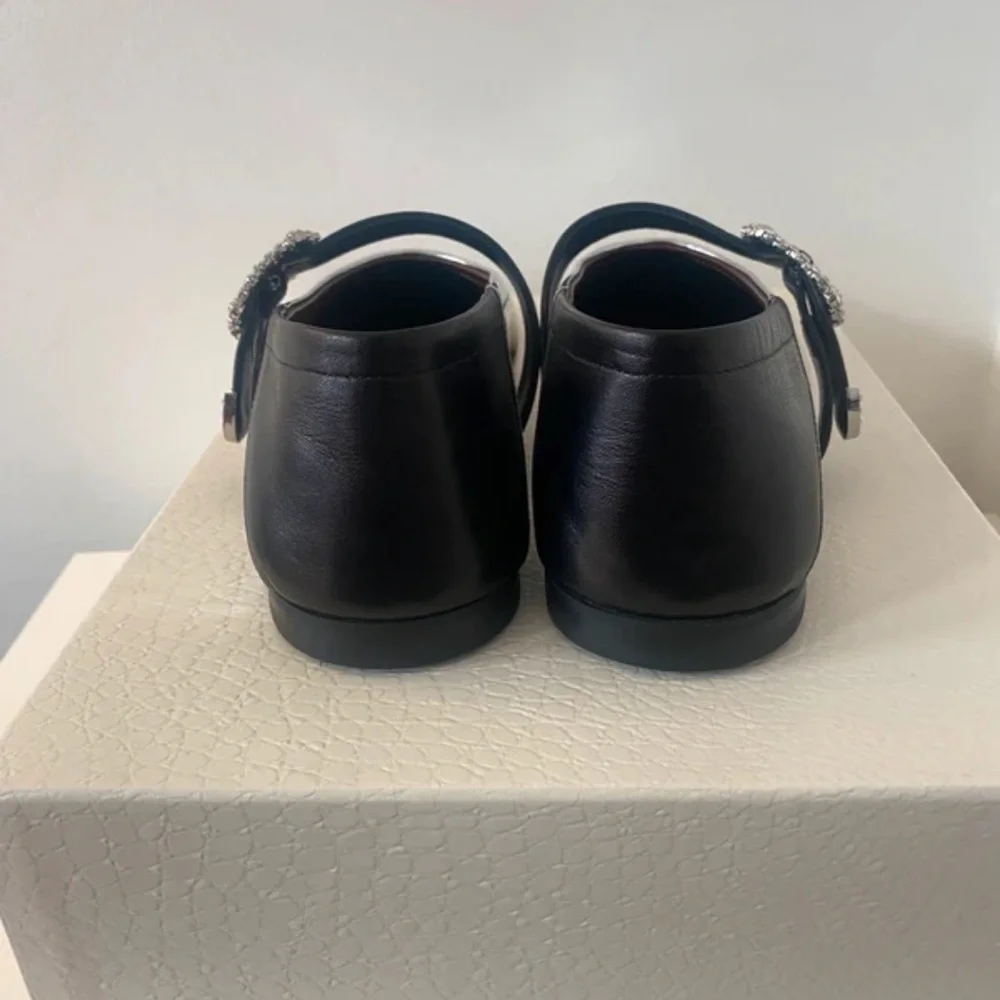 Wales Bonner Silver Flats with Black Embellished Strap - Picture 6 of 9